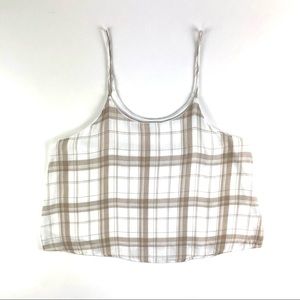 MOD Boutique Plaid Flannel Crop Tank Top